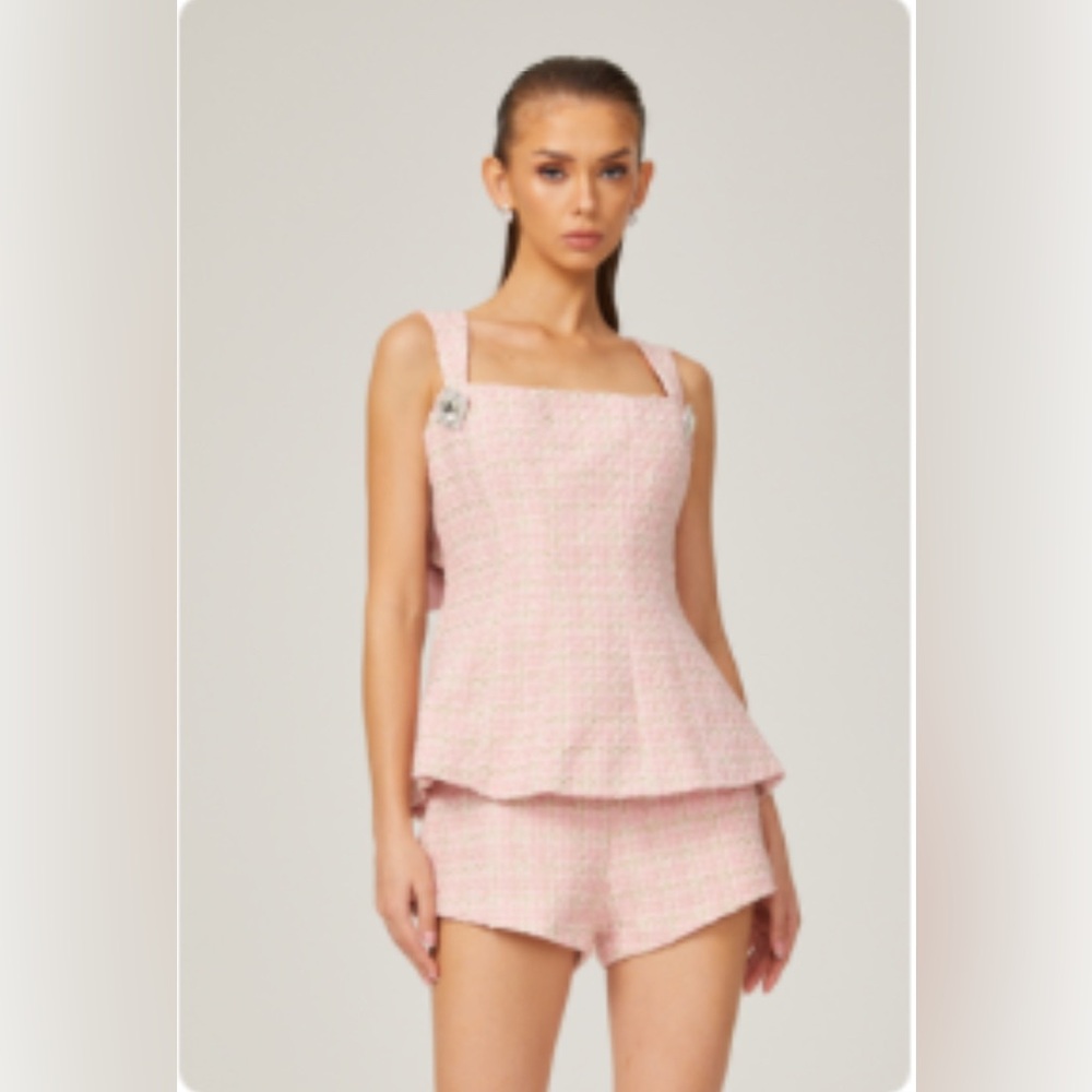 Pink Tweed Top & Shorts Set - Helene set